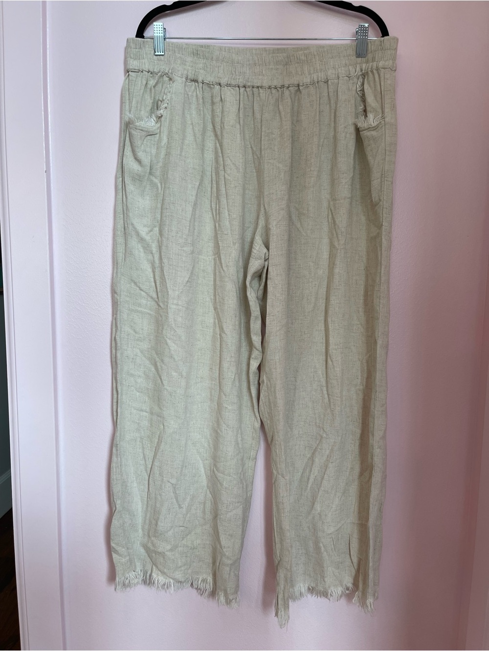 Light Beige women’s Casual Linen-Blend Pants